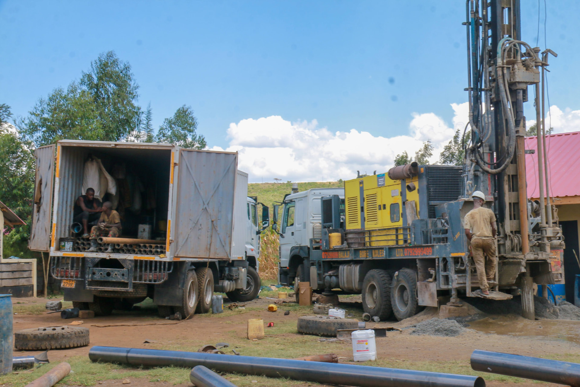 Borehole test pumping — Clean water flow discharge during wellhead yield testing